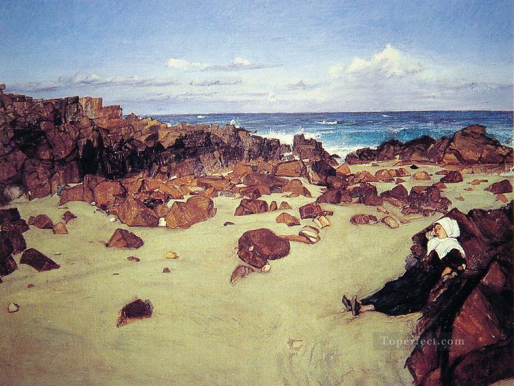 ブルターニュの海岸 ジェームズ・アボット・マクニール・ウィスラー油絵